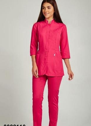 Костюм медичний, колір: малиновий, батіст/бавовна, р.42,48,50,52; жіночий спецодяг 8922119