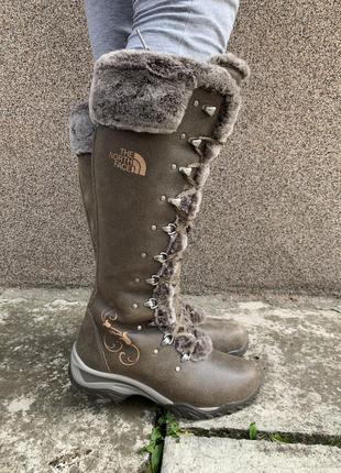 Высокие зимние ботинки the north face сапожки