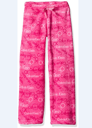 Мягкие плюшевые теплые домашние пижамные штаны calvin klein на девочку 7-8 лет