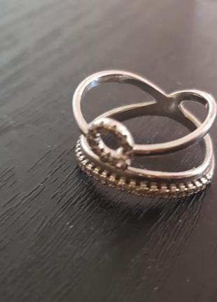 Шикарное двойное кольцо. серебро 925.4 фото
