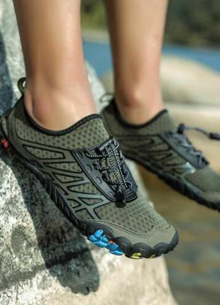 Хаки черные серые аквашузы коралки акватапки кроссовки слипоны для плаванья спорта кораллов