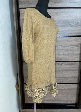 Подовжена туніка светр, джемпер бежевого кольору 🔥