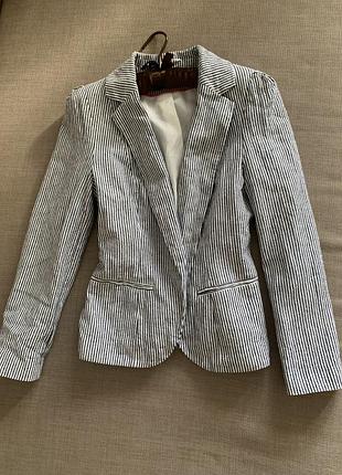 Жакет в полоску льняной