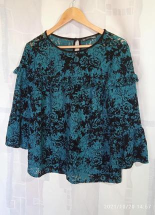 Блузка из стрейчевого гипюра, панбархата