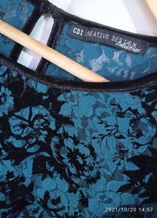 Блузка из стрейчевого гипюра, панбархата