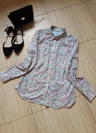 Рубашка кофточка блузка цветочный принт натуральная хлопок новая zero zara h&m bershka primark asos next mango only