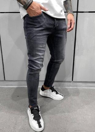 Джинси чоловічі базові завужені сірі туреччина / джинси чоловічі базові завужені сірі турречина2 фото