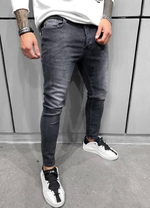 Джинси чоловічі базові завужені сірі туреччина / джинси чоловічі базові завужені сірі турречина3 фото