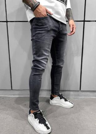 Джинси чоловічі базові завужені сірі туреччина / джинси чоловічі базові завужені сірі турречина5 фото