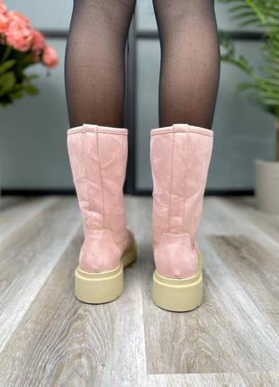 Черевики suede boots short pink ботинки10 фото