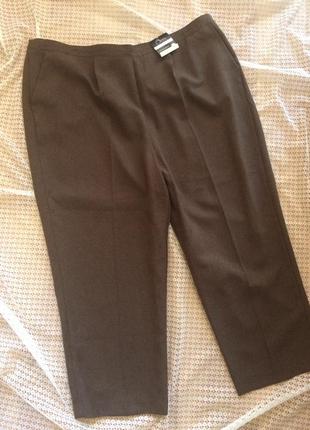 Комфортные коричневые брюки большого размера bm collection2 фото