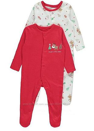 Бавовняні чоловічки george 0-1міс, р.56.