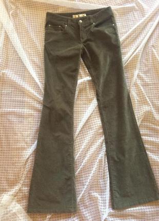 Вельветові джинси, брюки кольору хакі roxy2 фото