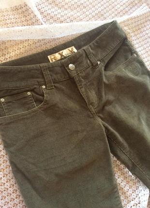 Вельветові джинси, брюки кольору хакі roxy3 фото