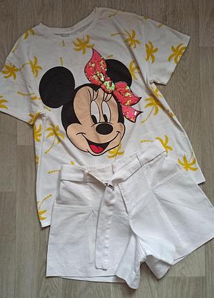 Футболочка zara + шортики zara на 10 лет