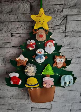 Елка из фетра. детская мягкая елка подарок ребенку на рождество новый год под елочку игрушки на елку