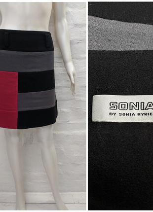 Sonia rykiel оригинальная юбка в технике колор блок1 фото