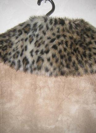 Пальто дубленка леопардовый принт мода 2021-20223 фото