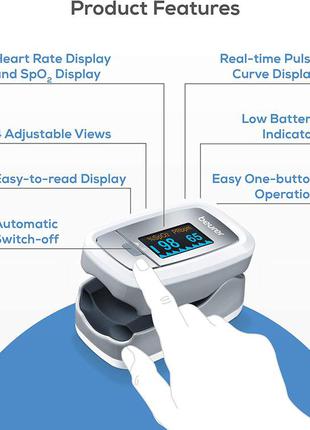 Beurer po 30 pulsoximeter_пульсоксиметр пальчиковый10 фото