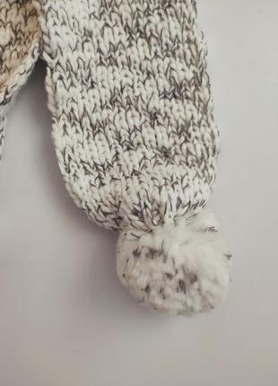 Тёплый вязаный зимний шарф с помпонами унисекс cool club one size5 фото