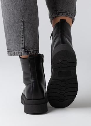 Женские зимние ботинки "sierra" черные  кожа4 фото