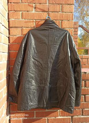 Шикарна шкіряна куртка з цигейкою на синтепоні 54 розмір3 фото