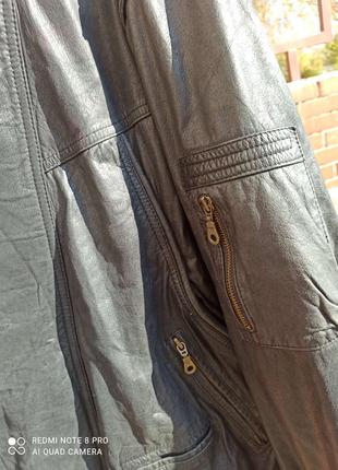 Шикарная кожаная куртка трансформер + жилет smooth city 54 разм trapper3 фото