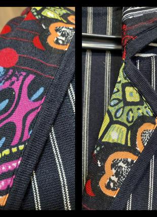 Taifun свободный пиджак жакет в полоску с цветными акцентами8 фото
