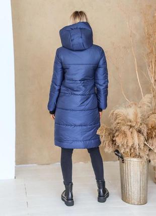 Куртка жіноча зима довга тепла на синтепоні зимове пальто2 фото