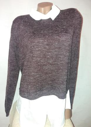 Красивый нарядный свитер-рубашка большого размера