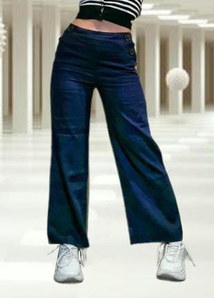 Льняные штаны брюки кюлоты высокая посадка прямые лен boden2 фото