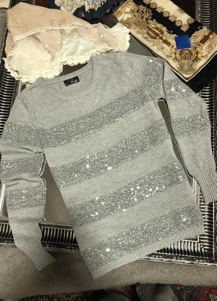 Яскрава стильна кофта з паєтками💎 в смужку, светр - джемпер