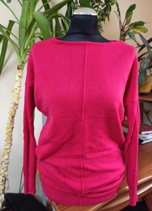 Платье-свитер малинового цвета1 фото
