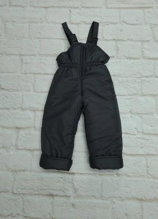 Зимові штани напівкомбінезон чорні 82-136 см для хлопчика, дівчинки