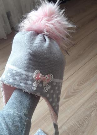 Зимовий комплект на дівчинку шапка і хомут. .4 фото