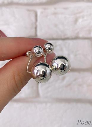 Срібні сережки кульки 925 проби серебряные серьги шарики2 фото