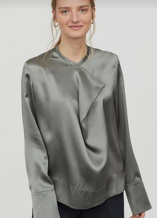 Шелковая блуза h&m premium quality 100% шелк