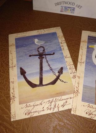 Открытки с морской тематикой, конверт, бумага2 фото