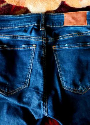 Bershka темно синие джинсы скини3 фото