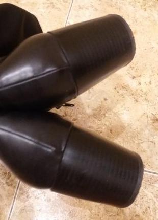 Классные стильные экокожа+стрейч черные высокие сапоги h&m раз.40 (26.5 см)4 фото