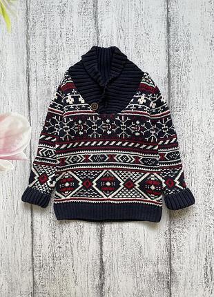 Крутая кофта свитер вязаный котон h&m 2-4года