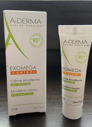 Пом'якшувальний крем для тіла a-derma exomega control emollient cream anti-scratching