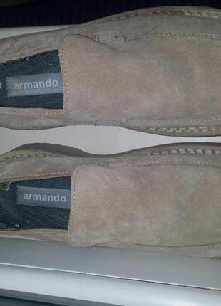 Светлые бежевые замшевые слипоны  мокасины туфли armando1 фото