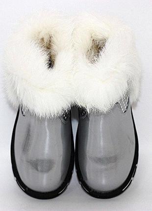Зимние ботинки с меховой опушкой для девочки4 фото