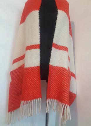 Плетеный большой шерстяной шарф от benetton, 60*183