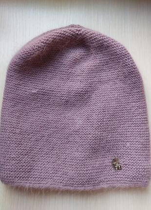 Зимова жіноча шапка з ангори на флісі