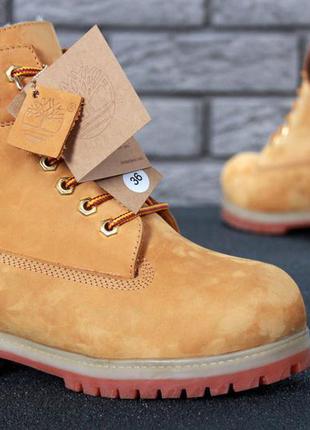 Жіночі зимові черевики timberland. натуральный нубук, хутро.8 фото