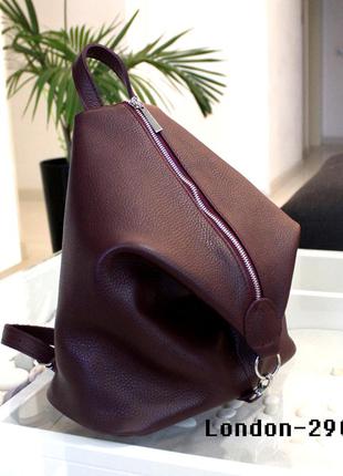 Женский кожаный рюкзак "london" бургунди флотар2 фото