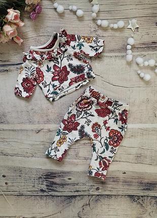 Теплый красивый костюм с рюшами nutmeg family look/ большая распродажа