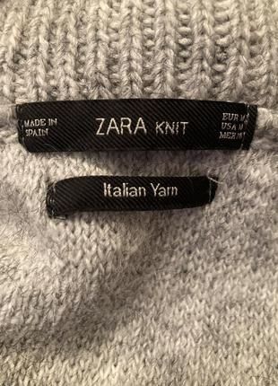 Ассиметричный оверсайз теплый свитер zara в составе шерсть 🐑8 фото